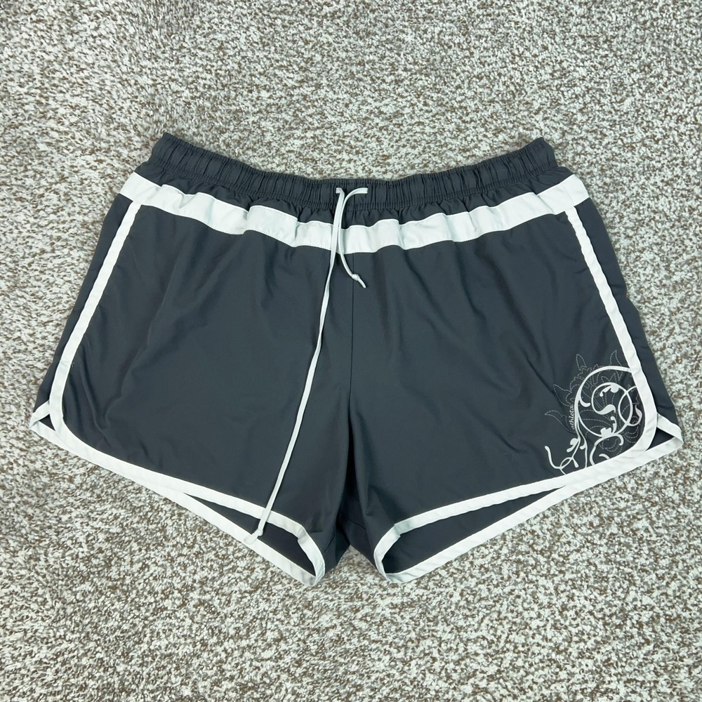 Athleta Shorts Womens Large Gray Lined Running Athletic Gym Workout Drawstring